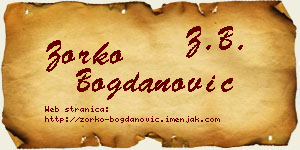 Zorko Bogdanović vizit kartica